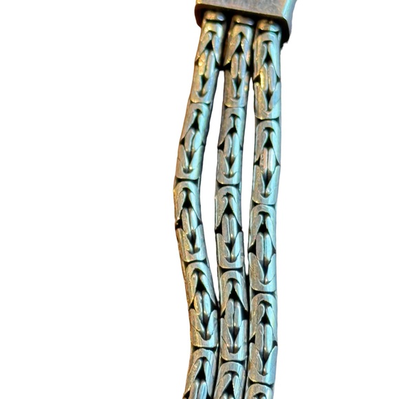 Chunky Sterling Silver Multi Byzantine Chain Bracelet Heavy 925 Silver Bali - Picture 5 of 9